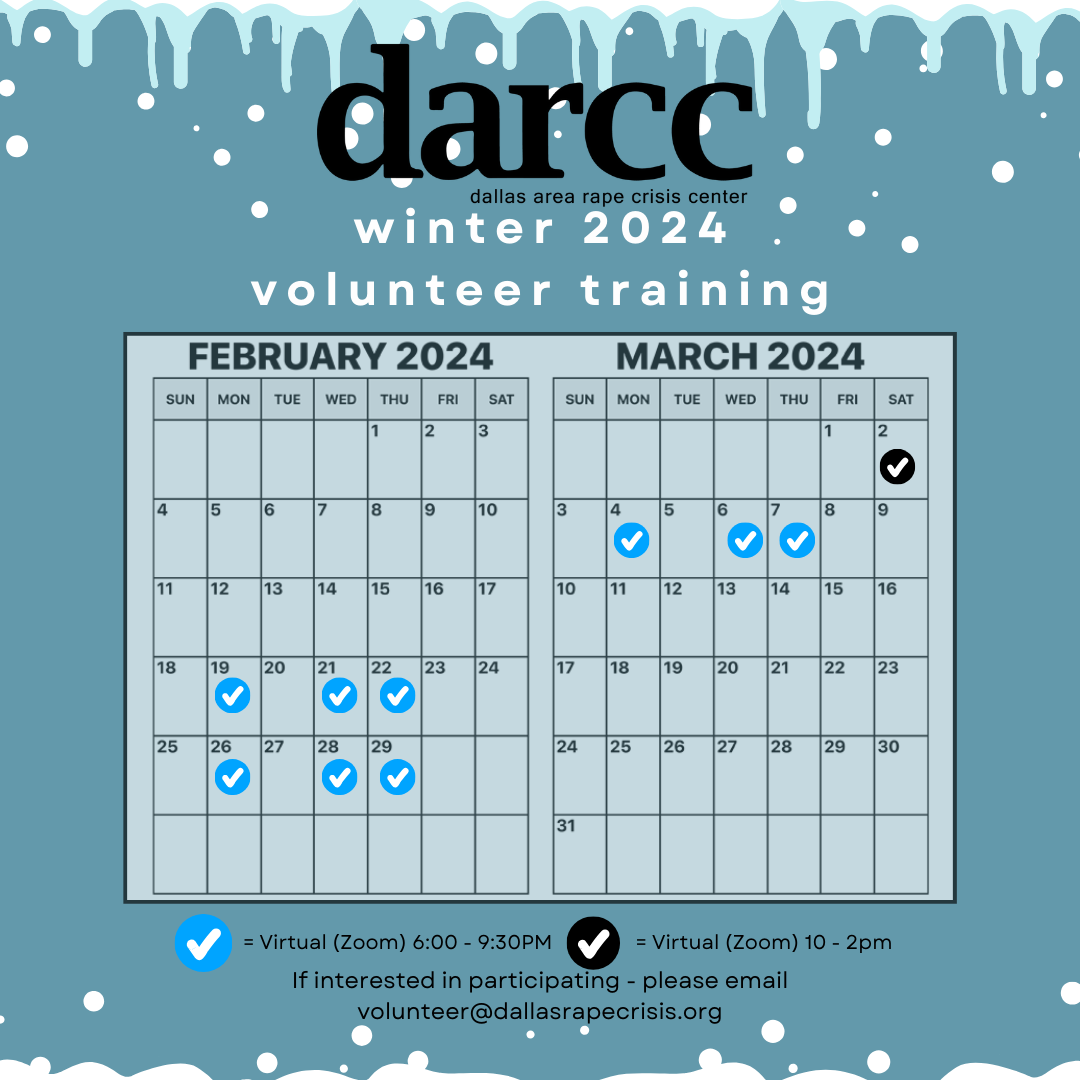 winter volunteer training schedule 2024 DARCC
